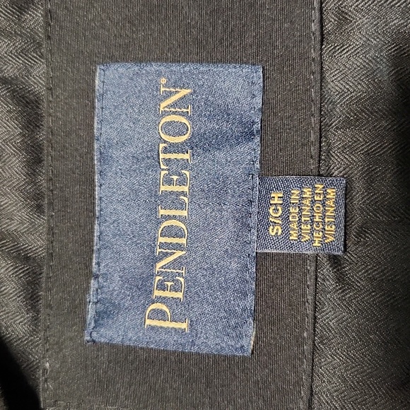 NEW Pendleton Wool Blend Black and Blue Removable Hood Softshell Jacket Small - Picture 4 of 12